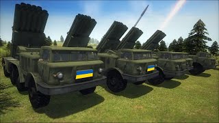 300 Ukranian 9К57 URAGAN MLRS destroyed a Russian Military Auto Base MOWAS2 BATTLE [upl. by Modestine]