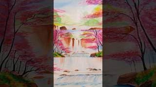 🎭Easy Painting for beginnersRiver PaintingSimple Art painting shortsartpainting RKGALLERYOFART [upl. by Sirrap]