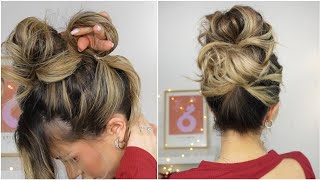 LIFE CHANGING MESSY BUN HACK ‼️ Hair Tutorial for Medium amp Long Hair [upl. by Notyalk356]