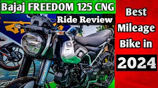 2024 Bajaj Freedom 125 CNG Ride Review  Best Mileage Bike in 2024  Bajaj Freedom 125 [upl. by Lesirg]