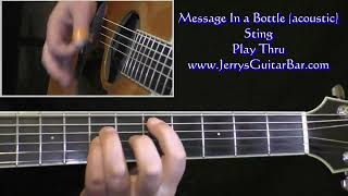 Sting Message In A Bottle Acoustic  Guitar Play Thru [upl. by Ecirrehs]