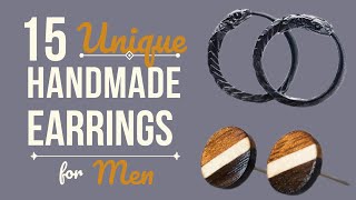 15 Handmade Mens Earrings for Sale from Etsy  Men Jewelry Collection [upl. by Airotciv]