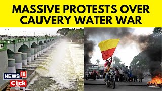 Cauvery Water Dispute  Massive Protests Underway In Karnataka Over Cauvery Water  N18V [upl. by Basset]