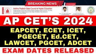 AP CETS 2024 Exam Schedule 📆 EAPCET ECET ICET PGECET amp LAWCET CET Dates Revealed📢 [upl. by Ludwig828]