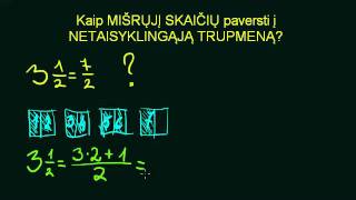 Kaip mišrųjį skaičių paversti į netaisyklingąją trupmeną [upl. by Cedric]