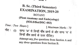 😯Plant Anatomy Embryology Bsc 2nd Year Botany Previous Question Papers  Sri Dev Suman  Hnbgu [upl. by Ierdna]