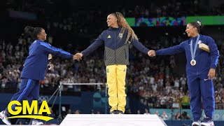 Simone Biles Jordan Chiles medal in historic gymnastics floor final [upl. by Jolene]