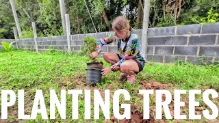 Planting Fruit Trees on our Thai Farm Paradise 🇹🇭 ประเทศไทย [upl. by Usanis]