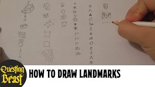 How to Draw Landmarks Fantasy Map Making Tutorial for DnD [upl. by Scoville119]