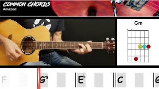 Amazed  Lonestar  EASY GUITAR CHORDS  Common Chords [upl. by Boru]