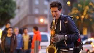 Justin Ward Saxophonist Busking Live in San Francisco [upl. by Stearn]