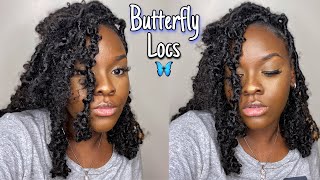 Butterfly Locs Tutorial  Distressed Locs  FREETRESS WATER WAVE HAIR [upl. by Vescuso]