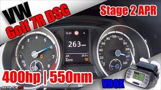 400HP VW Golf 7R Stage 2 APR Launch Control 0100200kmh Acceleration VBOX [upl. by Eem]