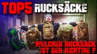 Top 5 Rucksäcke  Welcher Rucksack ist der richtige Outdoor Survival Backpacking Bushcraft EDC [upl. by Nirda]