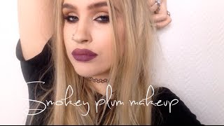 ♡ Warm smokey cat eye and dark plum lips  makeup tutorial ♡ [upl. by Hardman999]