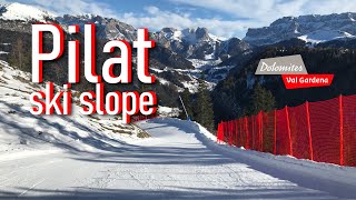 Pista Pilat direttissima dallAlpe di Siusi a Ortisei valgardena dolomitisuperski skislopes [upl. by Anihcak826]