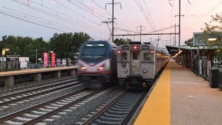 Amtrak amp NJ Transit High Speed Northeast Corridor Trains  Princeton Junction 9519 [upl. by Yendis]