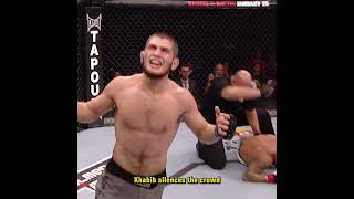 The crowd HATED Khabib after this finish 😂 ufc [upl. by Atinat]