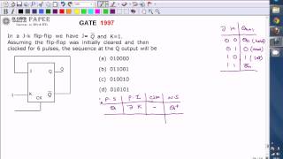 GATE 1997 ECE Sequence generated at output of JK flip flop after 6 clock pulses [upl. by Anawaj471]