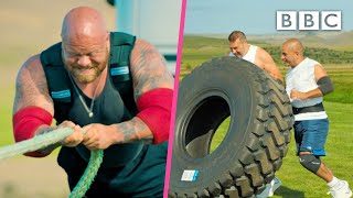 EPIC Strong Man Contest with Paddy McGuinness and Chris Harris 💪  Top Gear  BBC [upl. by Sicnarf]