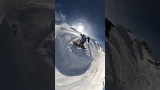 Skiers falling dow the cliff  viralshorts viralvideo fyp [upl. by Andromeda643]