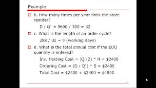 OM Calculation EOQ and Quantity Discount [upl. by Itram724]