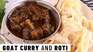 GOAT CURRY AND ROTI  Jehan Can Cook  Guyanese Recipes [upl. by Nyluqcaj]