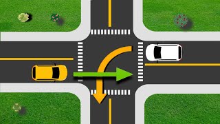 Which Car Should Pass The Intersection First  Right of Way Rule  Driving tips [upl. by Ulphiah]