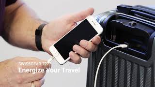 USB Energie Expandable Carry On Hardside Spinner Luggage by SWISSGEAR [upl. by Binky]