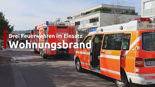 Ausgedehnter Wohnungsbrand in einer Wohnanlage in Leonding sorgte für Einsatz dreier Feuerwehren [upl. by Ybanrab]