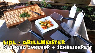 Grill  BBQ Lidl  Grillmeister Plancha Zuebhör  Schneidbrett [upl. by Rolph882]