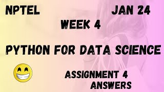 Python for Data Science  Assignment 4  NPTEL 2024 [upl. by Selry]