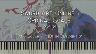 longing Sword Art Online Ordinal Scale  Synthesia  Piano Tutorial [upl. by Udele]