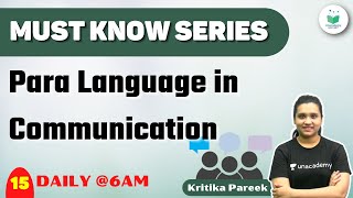 NTA UGC NET 2021  Must Know Series by Kritika Pareek  Para Language in Communication [upl. by Sone]