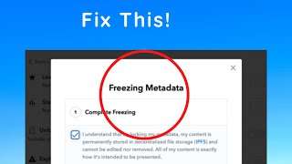 How to fix quotthere was an error freezing the metadataquot on opensea [upl. by Ytsirt]