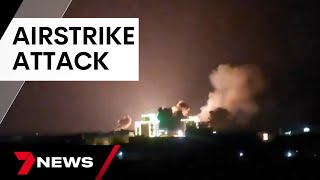 The US and UK launch airstrikes against targets in Yemen  7 News Australia [upl. by Rozele]