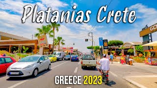 Chania Crete driving through Platanias Kreta Greece 2023 [upl. by Enerol419]