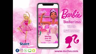 Barbie ballerina video invites by wwwmvitescom [upl. by Darken]