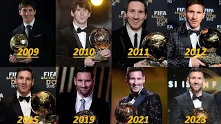 TODOS LOS BALONES DE ORO DE LIONEL MESSI🔥 messi [upl. by Aker]