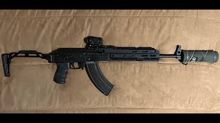 PSA GF5 AK47 w Dead Air SandmanS MIL Contract Suppressor  5quot gongs  100 Yards [upl. by Modnar47]