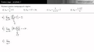 Granica ciągu  przykłady 1 [upl. by Ahsinam]