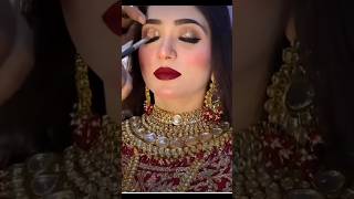 Bridal makeup with red dress bridal look bridal makeup red [upl. by Waldon]