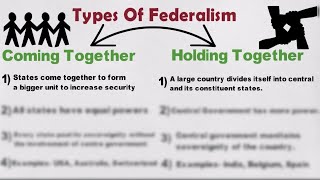 Federalism Class 10 CBSE  Types Of Federalism [upl. by Vada]