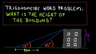 ❖ Trigonometry Word Problem Finding The Height of a Building Example 1 ❖ [upl. by Karolina]