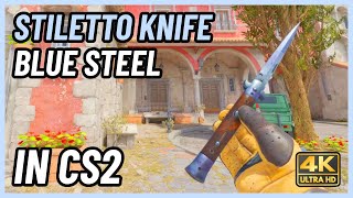 ★ CS2 Stiletto Knife Blue Steel  CS2 Knife InGame Showcase 4K [upl. by Ayanahs]