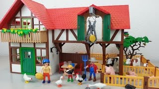 Playmobil Bauernhof 6120 auspacken seratus1 Kühe Schweine Country [upl. by Neenej930]