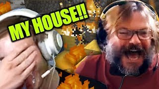 Jack Black BURNED down my Minecraft House [upl. by Yemane577]