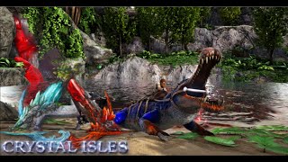 ARK CRYSTAL ISLES EP9 SARCOSUCHUS JOURNEY amp KAPROSUCHUS SURPRISE [upl. by Ahtiekal118]