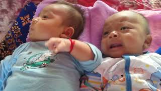 Two brother are sleeping togetheractivities 2month of baby funny baby cutebaby baby 2monthbaby [upl. by Alfons656]