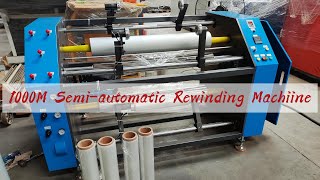 1000mm 800mm 500mm Semi Automatic Rewinding And Slitting MachineHow To Operate Rewinder First Step [upl. by Adamo]